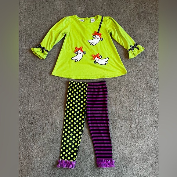 Blueberi Boulevard Toddler size 3T Two-Piece Halloween Ghost Themed Outfit - Picture 1 of 10